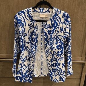 Chico's Vibrant Blue and White Jacket